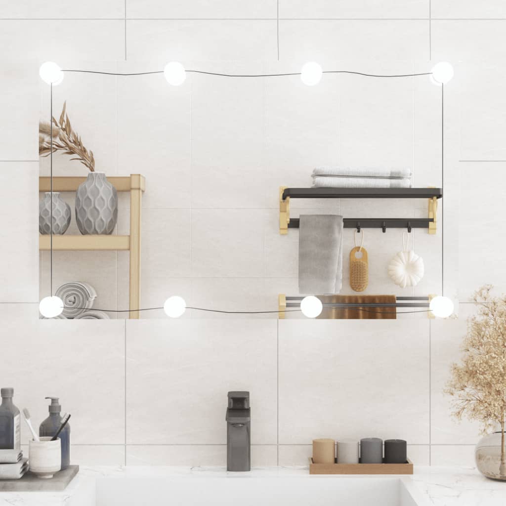 Vidaxl wandspiegel met led's rechthoekig 50x80 cm glas