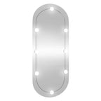 Vidaxl wandspiegel met led's ovaal 25x60 cm glas