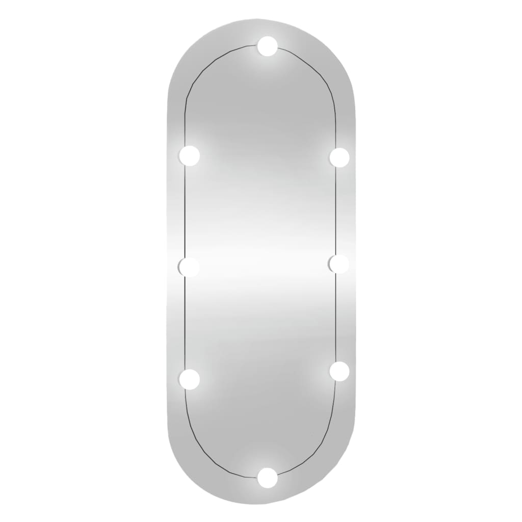 Vidaxl wandspiegel met led's ovaal 40x90 cm glas