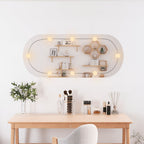 Vidaxl wandspiegel met led's ovaal 40x90 cm glas