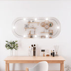 Vidaxl wandspiegel met led's ovaal 40x90 cm glas