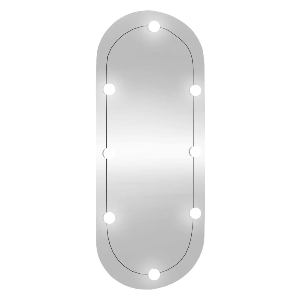Vidaxl wandspiegel met led's ovaal 45x100 cm glas