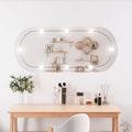Vidaxl wandspiegel met led's ovaal 45x100 cm glas
