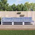 VidaXL Palletkussens 7 st stof gestreept wit en blauw