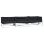 VidaXL Palletkussens 7 st stof ruitpatroon zwart