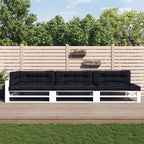 VidaXL Palletkussens 7 st stof ruitpatroon zwart