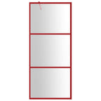 Vidaxl inloopdouchewand transparant 80x195 cm esg-glas rood