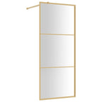 Vidaxl inloopdouchewand transparant 80x195 cm esg-glas goudkleurig