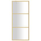 Vidaxl inloopdouchewand transparant 90x195 cm esg-glas goudkleurig