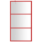 Vidaxl inloopdouchewand transparant 100x195 cm esg-glas rood