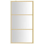 VidaXL Inloopdouchewand transparant 115x195 cm ESG-glas goudkleurig