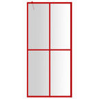 Vidaxl inloopdouchewand transparant 80x195 cm esg-glas rood