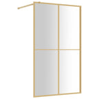 VidaXL Inloopdouchewand transparant 118x195 cm ESG-glas goudkleurig