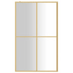 VidaXL Inloopdouchewand transparant 118x195 cm ESG-glas goudkleurig