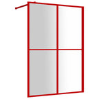 VidaXL Inloopdouchewand transparant 140x195 cm ESG-glas rood
