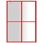 VidaXL Inloopdouchewand transparant 140x195 cm ESG-glas rood