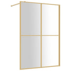 VidaXL Inloopdouchewand transparant 140x195 cm ESG-glas goudkleurig