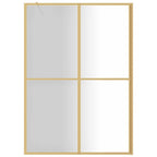 VidaXL Inloopdouchewand transparant 140x195 cm ESG-glas goudkleurig