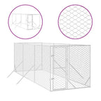 VidaXL Hondenkennel voor buiten 2x6x2 m gegalvaniseerd staal zilver