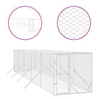 VidaXL Hondenkennel voor buiten 2x10x2 m gegalvaniseerd staal zilver