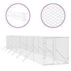 VidaXL Hondenkennel voor buiten 2x14x2 m gegalvaniseerd staal zilver