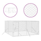 VidaXL Hondenkennel voor buiten 4x4x2 m gegalvaniseerd staal zilver