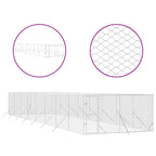 VidaXL Hondenkennel voor buiten 4x16x2 m gegalvaniseerd staal zilver
