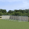 VidaXL Hondenkennel voor buiten 4x16x2 m gegalvaniseerd staal zilver