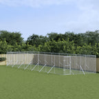 VidaXL Hondenkennel voor buiten 4x16x2 m gegalvaniseerd staal zilver