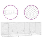 VidaXL Hondenkennel voor buiten 6x2x2 m gegalvaniseerd staal zilver