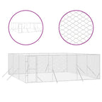 VidaXL Hondenkennel voor buiten 6x6x2 m gegalvaniseerd staal zilver