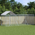 VidaXL Hondenkennel met dak 6x2x2,5 m gegalvaniseerd staal zilverkleur