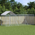 VidaXL Hondenkennel met dak 6x2x2,5 m gegalvaniseerd staal zilverkleur