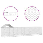 VidaXL Hondenkennel met dak 10x2x2,5 m gegalvaniseerd staal zilver