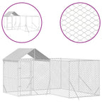 VidaXL Hondenkennel met dak 4x4x2,5 m gegalvaniseerd staal zilver
