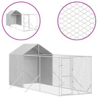 VidaXL Hondenkennel met dak 2x6x2,5 m gegalvaniseerd staal zilverkleur
