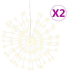 Vidaxl kerstverlichting vuurwerk 2 st 140 warmwitte led's 17 cm