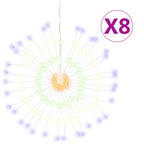 Vidaxl kerstverlichting vuurwerk 8 st 140 meerkleurige led's 17 cm
