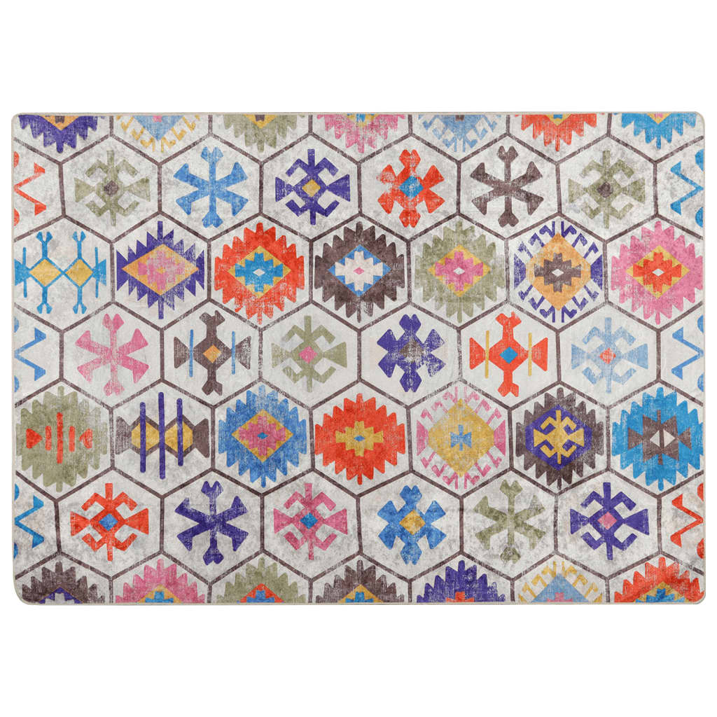 Vidaxl vloerkleed wasbaar 80x150 cm meerkleurig
