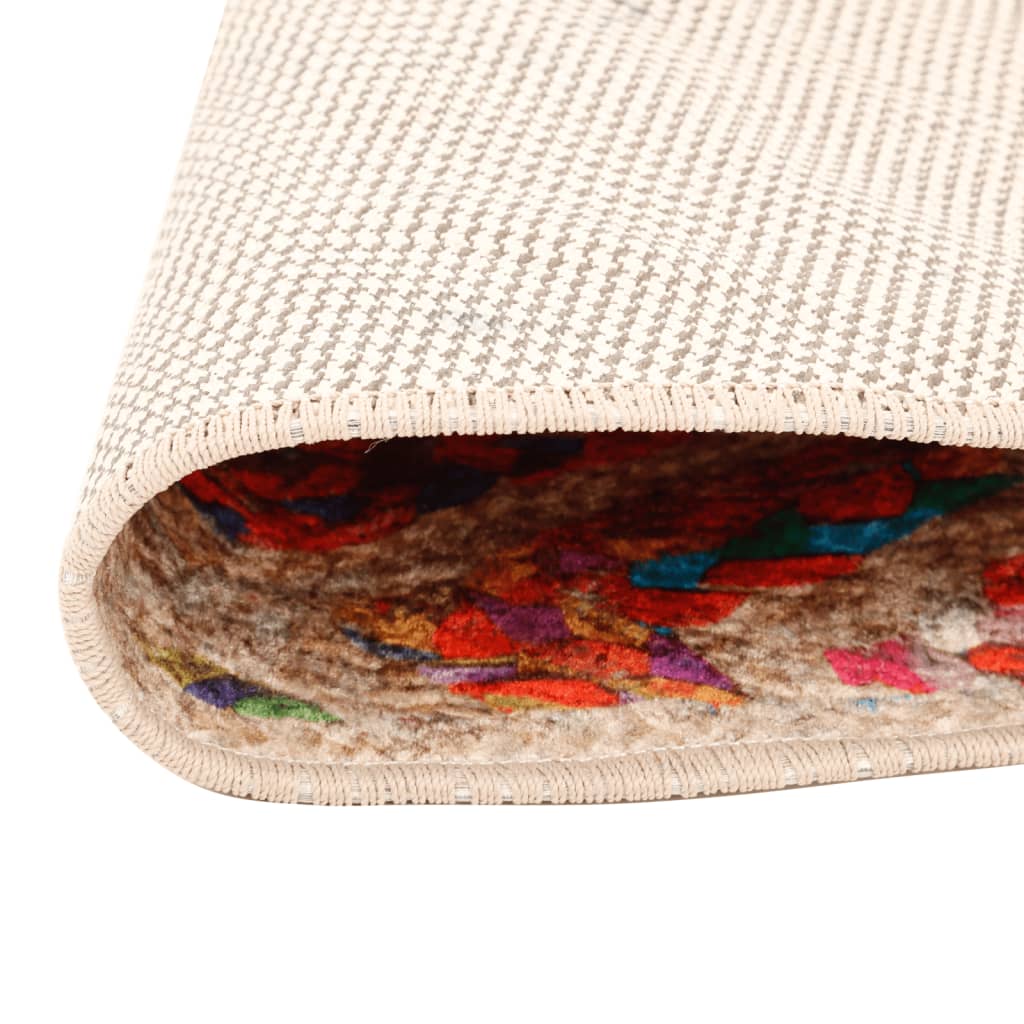 Vidaxl vloerkleed wasbaar ø 120 cm meerkleurig