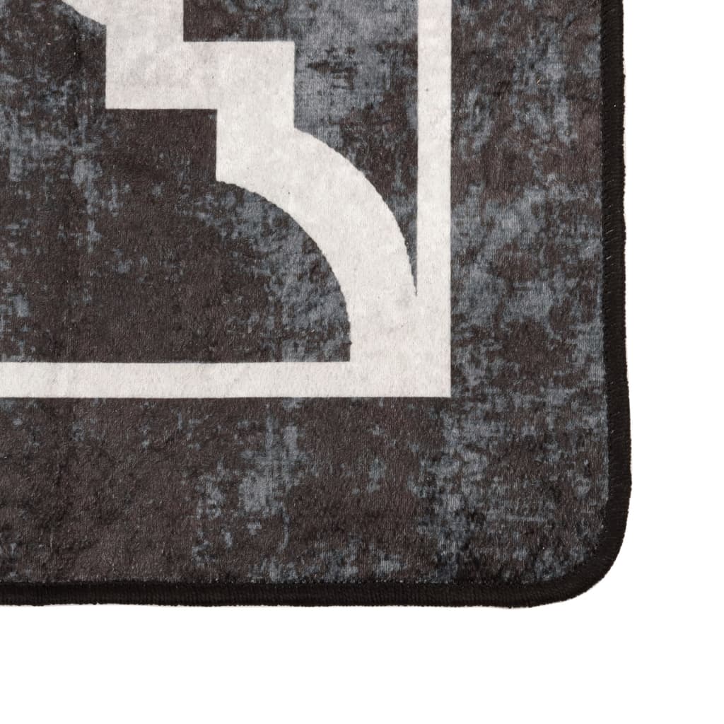Vidaxl vloerkleed wasbaar 80x150 cm zwart en wit