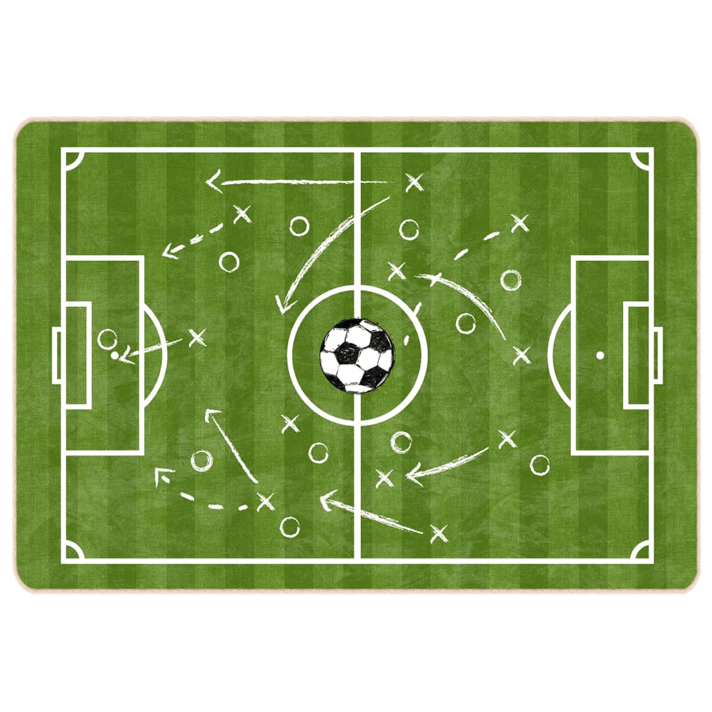 Vidaxl kindervloerkleed voetbalveld wasbaar antislip 160x230 cm groen