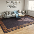 Vidaxl vloerkleed wasbaar anti-slip 400x300 cm zwart en goudkleurig
