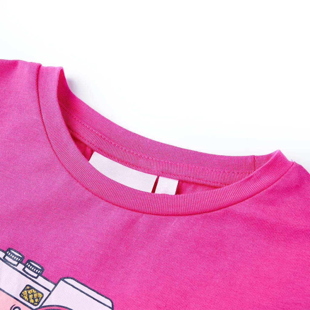 VidaXL Kindershirt 116 donkerroze