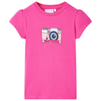 VidaXL Kindershirt 128 donkerroze