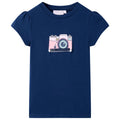 VidaXL Kindershirt 140 marineblauw