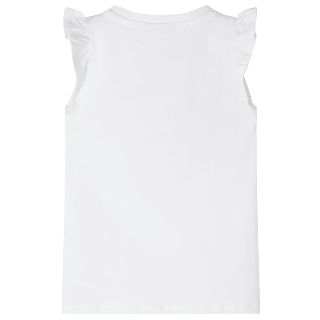 Vidaxl kindershirt met mouwen met ruches 104 wit