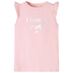 VidaXL Kindershirt met ruches aan de mouwen 128 lichtroze