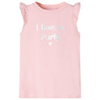 VidaXL Kindershirt met ruches aan de mouwen 140 lichtroze
