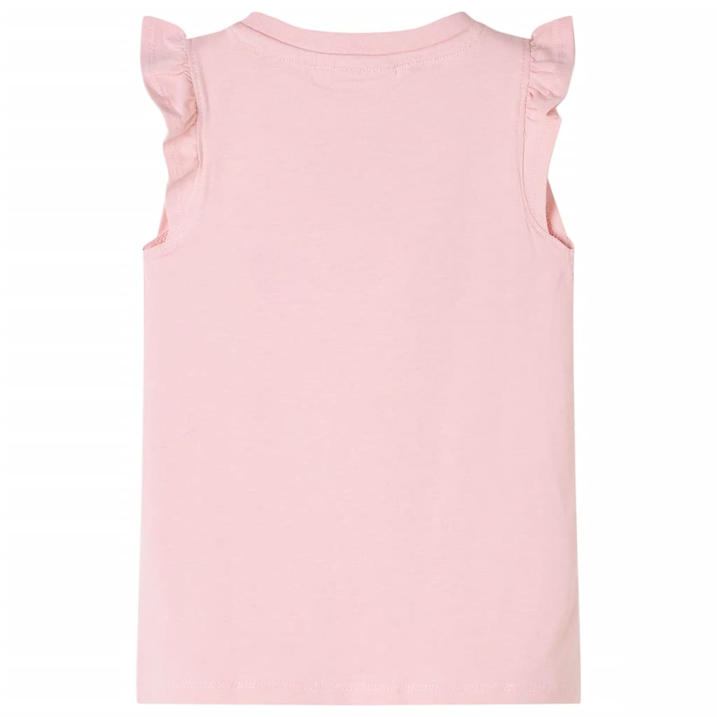 VidaXL Kindershirt met ruches aan de mouwen 140 lichtroze